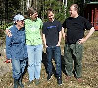 Arja with her daughter Satu and her son and husband