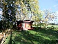 The sauna on the property of Arja's summer cottage.